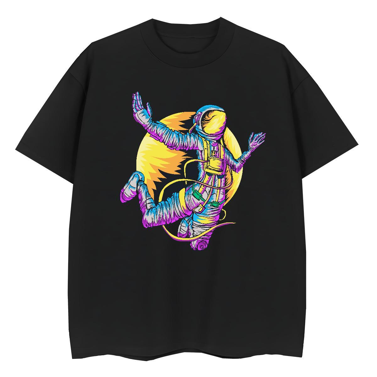 Designer Tshirt for Man Woman 230g 100% Cotton cosmonaut Daily Outfit Womens T Shirts Round Neck Short Sleeve Skull Tee Shirt