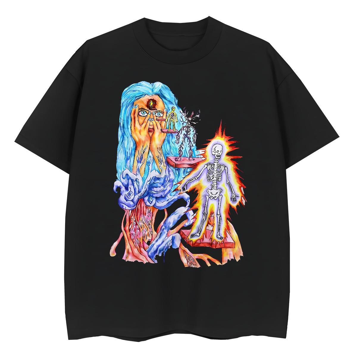 Unisex Women Tees 230g 100% Cotton women Sport T-Shirts Breathable Soft Black Oversized Clothes