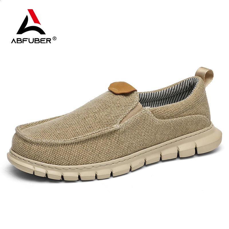 Soothing breathable canvas shoes mens outerwear slip in summer sports shoes comfortable casual mens shoes lightweight mens driving 240823