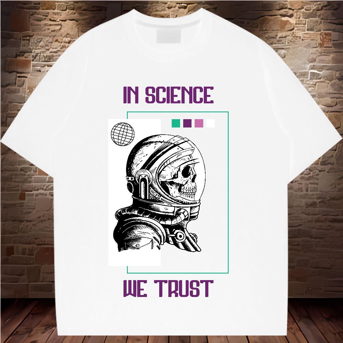 Free Shipping Womens Tshirts 230g Pure Cotton planet Street Casual T Shirts Women Short Sleeve O-Neck Black White Top Shirts