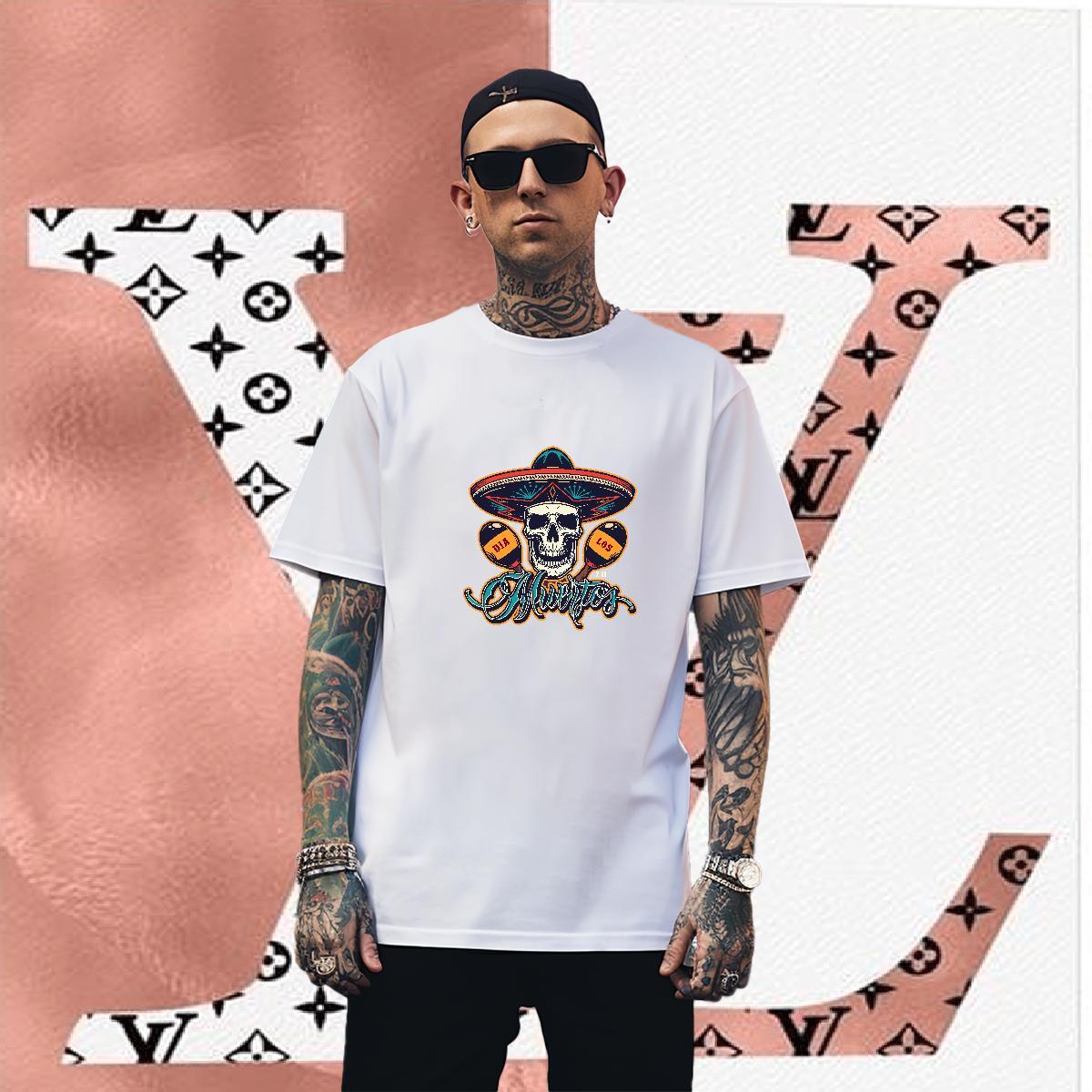 Loose T Shirt For Man 100% Cotton 230g skull Outdoor Asian Size Round Neck Short Sleeve Tshirts Fashion New Wear