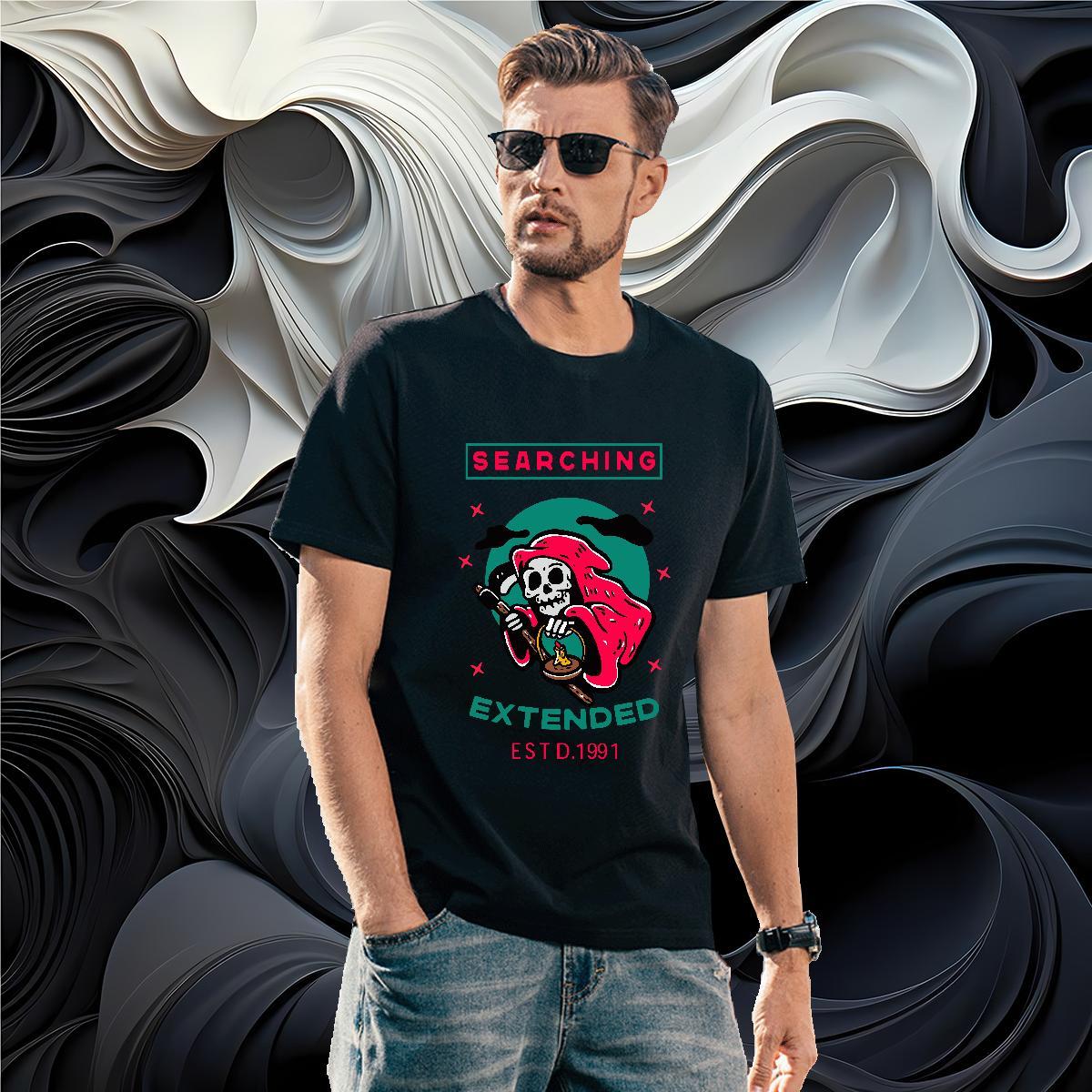 Soft T-Shirts for Men 230g 100% Cotton skull Casual Beach Customized Round Neck Short Sleeve Mens Tshirts Designer Tees