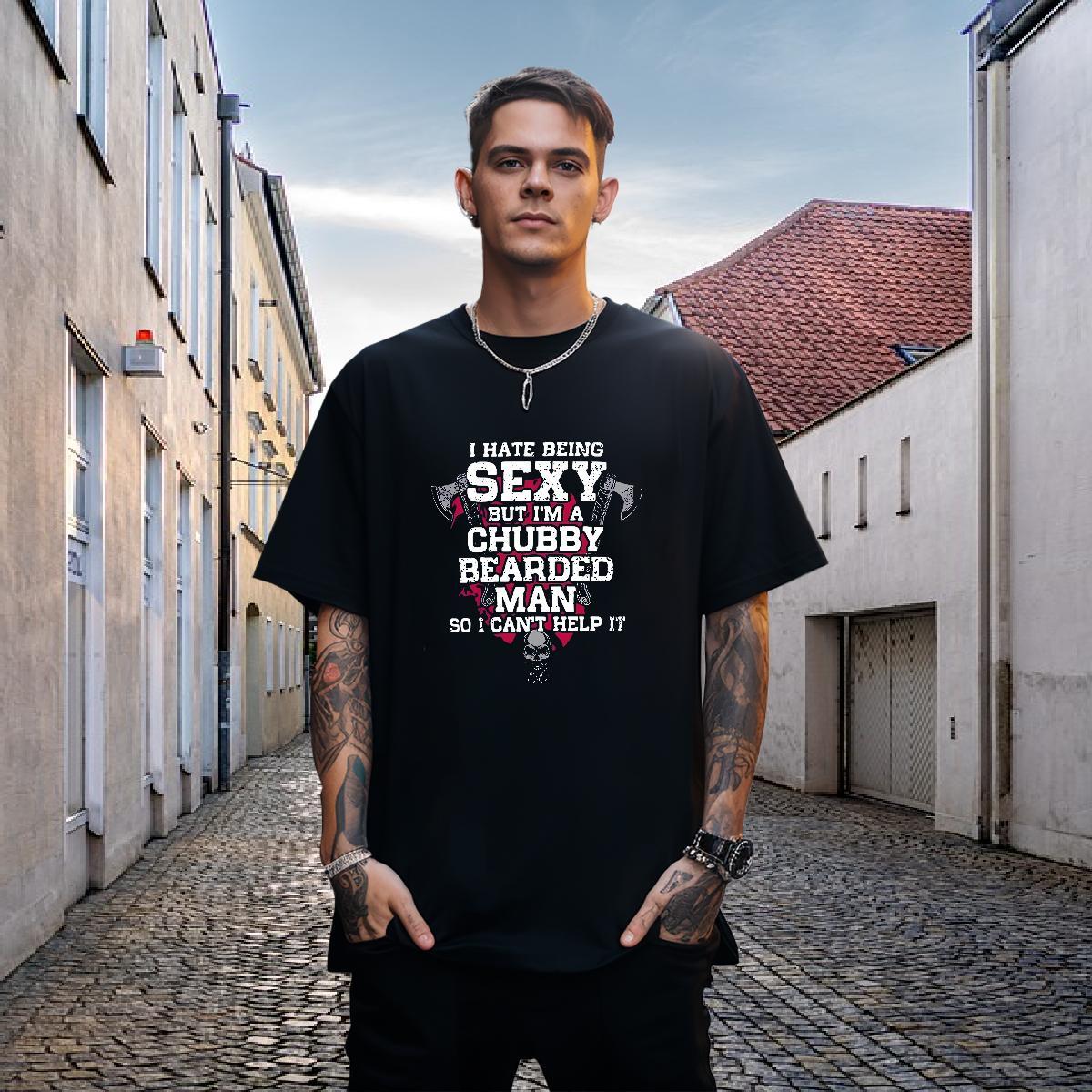 Classic Men T Shirts 230g Pure Cotton skull Daily Outfit Black White Crew Neck Breathable Men Clothes T-Shirt 2024 DIY Tops