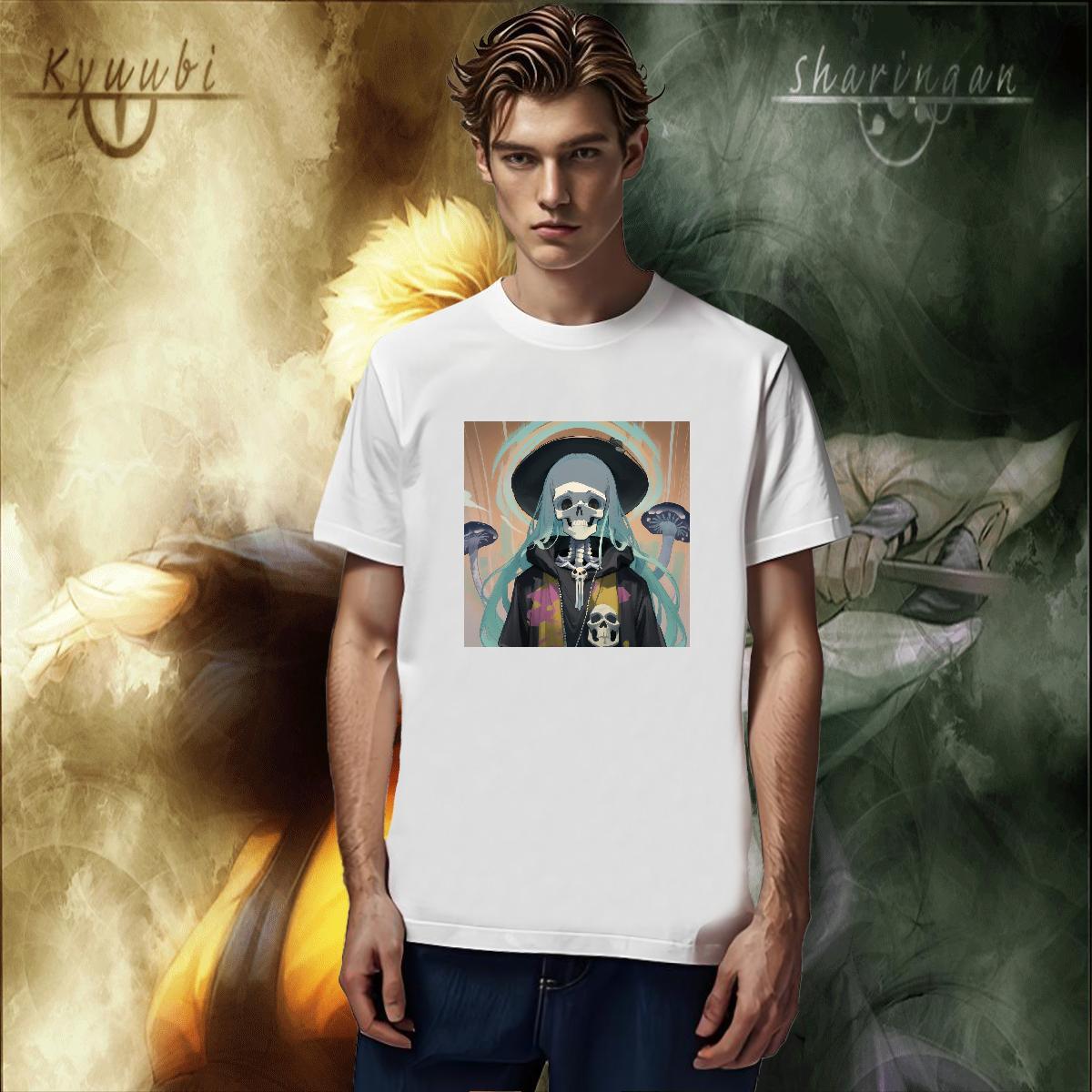 Soft Men T Shirts 230g 100% Cotton skull Street Wear Black White Short Sleeve Soft Men Tees Wholesale Tees Shirts