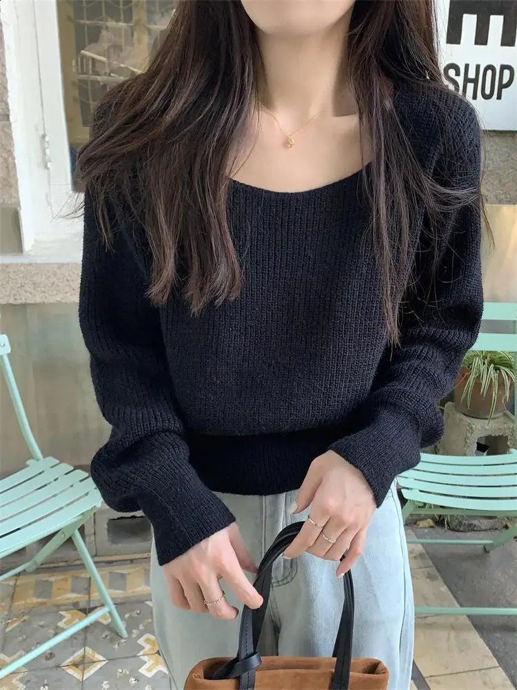 Vintage Harajuku Lantern Long Sleeve Women Sweater Casual Korean Autumn Winter Knitwear Soft Warm Tops Chic Femme Sweater 240824