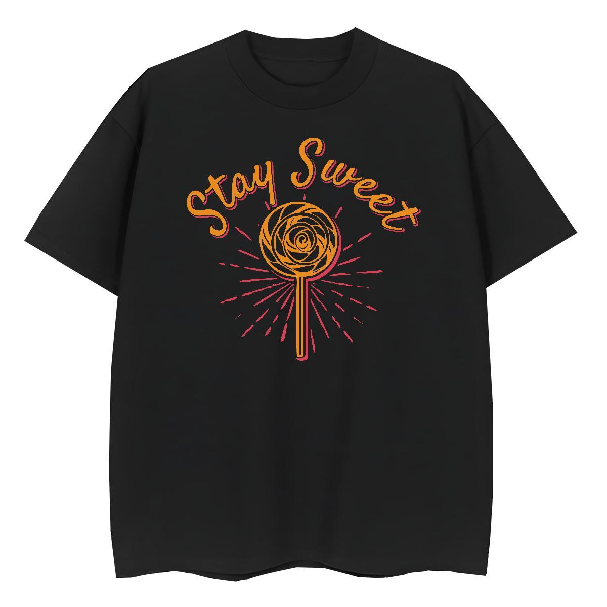 Designer Nice Unisex Tshirts 230g 100% Cotton lollipop Spring Summer T shirt Breathable Short Sleeve Black Oversized Tops Tees