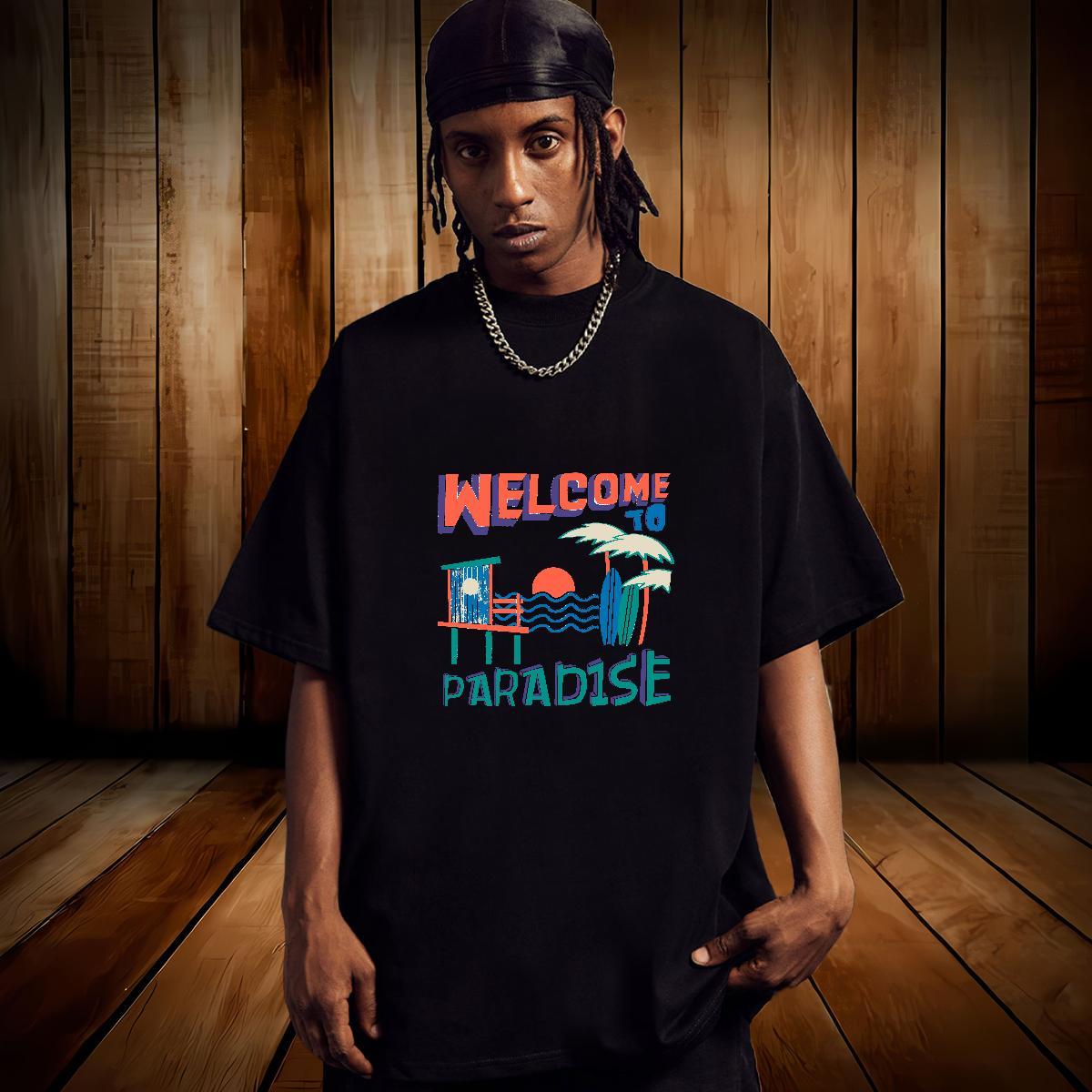 Cool Mens T Shirts 230g Pure Cotton tree Street wear Hip Hop White Plus Size Breathable Short Sleeve Men Tees 2024 Designer Tee Shirt