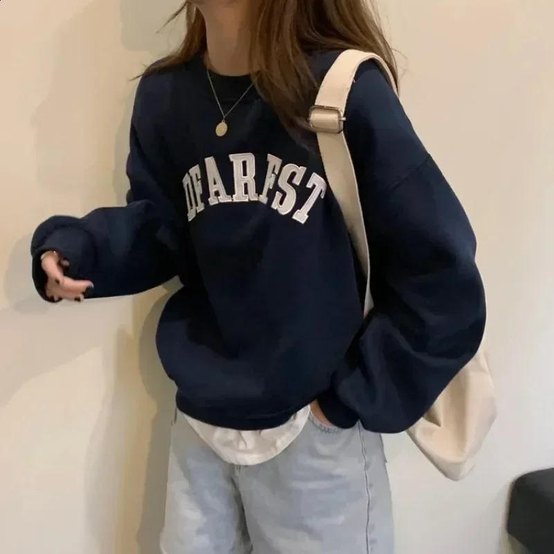 Autumn Letter Hoodie Women Fashion Korean Thin Chic Pullovers Womens Sweatshirts Streetwear Loose Hoodies for Women 240824