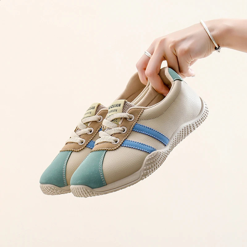 Womens shoes 2024 lace shoelaces womens vulcanized shoes fashionable color matching womens casual shoes round toe classic sports shoes 240823 ww