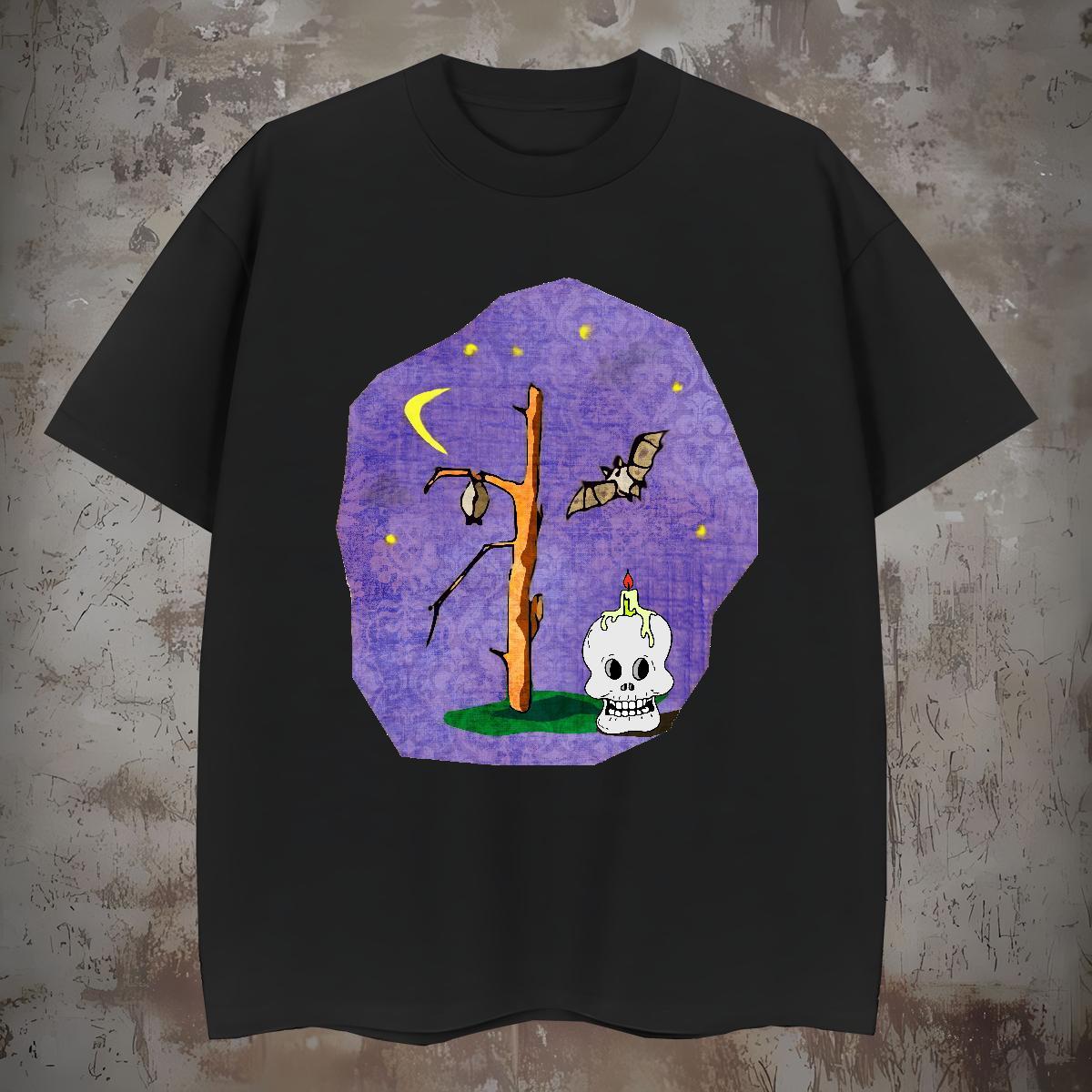 Classic T shirt 230g Cotton skull Outdoor DIY Logo Oversized Breathable Crew Neck Tshirts Fashion Casual Wear