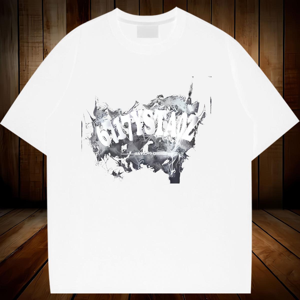 Wholesale Lady T shirt 230g Pure Cotton letter High Street Hip Hop Woman T Shirts Breathable DIY Anime Printed Clothes