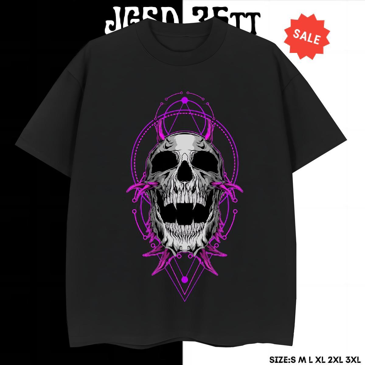 Classic T-Shirts 230g Pure Cotton skull Casual Graphic Breathable Short Sleeve Men Tees 2024 Designer Wear