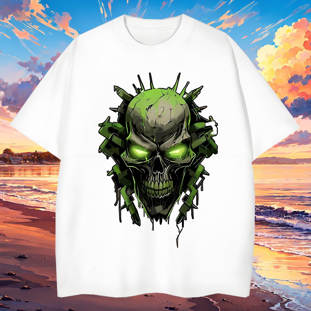 Designer Man T Shirts 100% Cotton 230g skull Street Casual Custom Printed Breathable Short Sleeve Men Tees 2024 DIY Tees Shirts