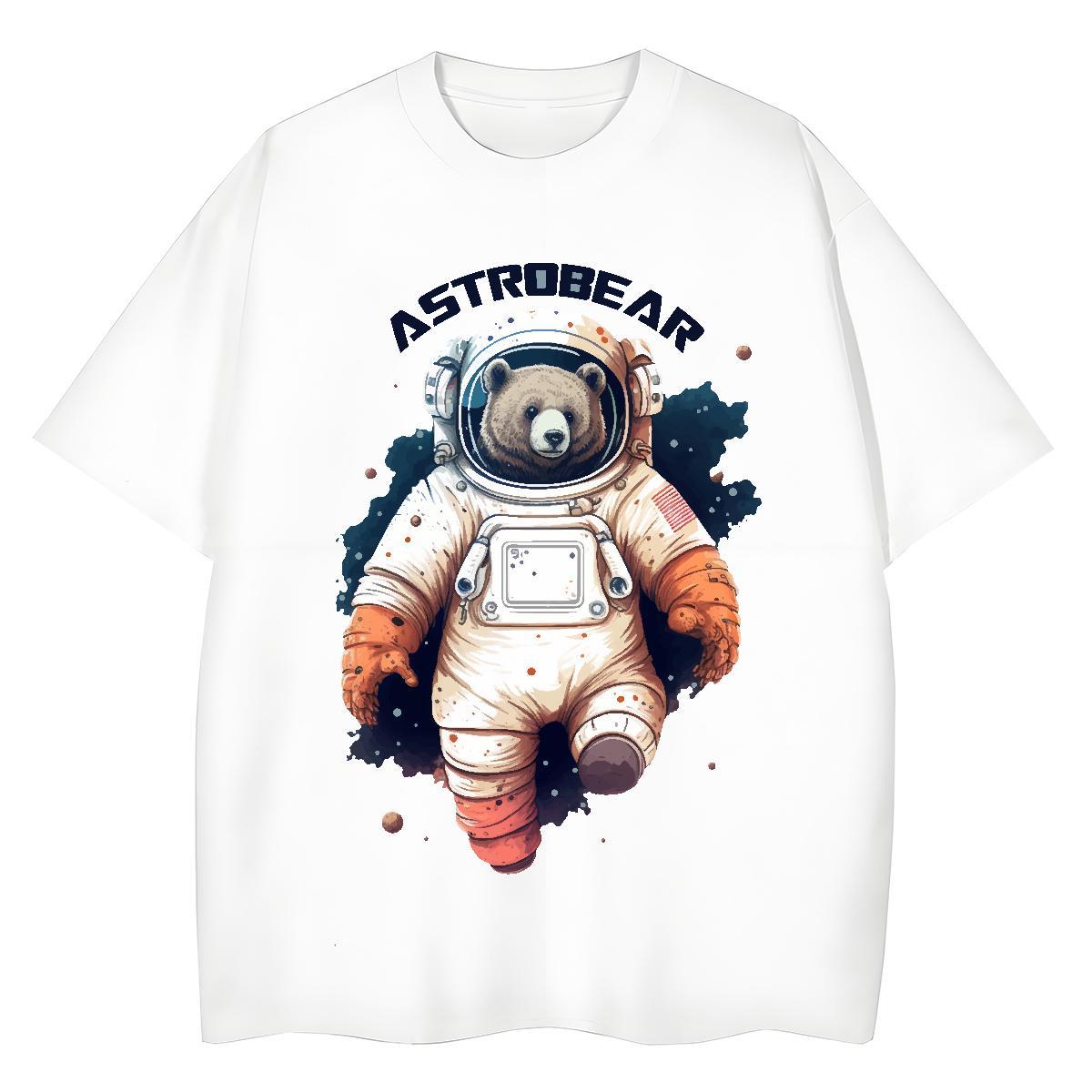 Wholesale Women Tees 100% Cotton 230g cosmonaut Daily Outfit T Shirts Women Crew Neck Breathable Customized Print Wear