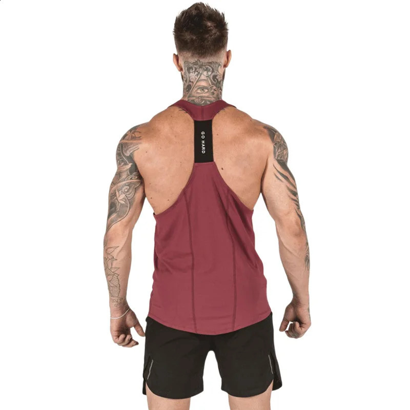 mens gym clothing vest casual vest summer fitness exercise underwear elastic quick drying sleeveless 240824 - view 7