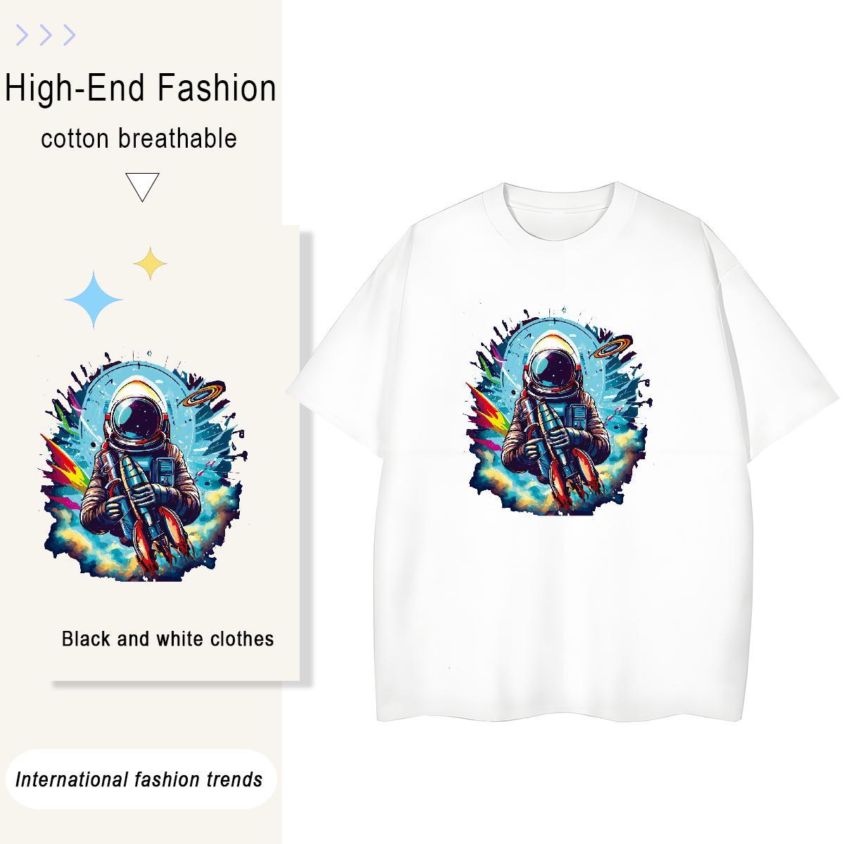 Popular Women Tshirts 100% Cotton 230g universe Daily Wear T Shirt For Woman Crew Neck Breathable Plus Size Custom Clothes Shirt