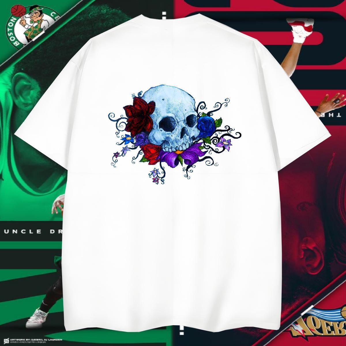 Popular T-Shirts for Men 230g Pure Cotton flower Casual Beach DIY Anime Crew Neck Men Tees Designer Fashion Tees Shirts