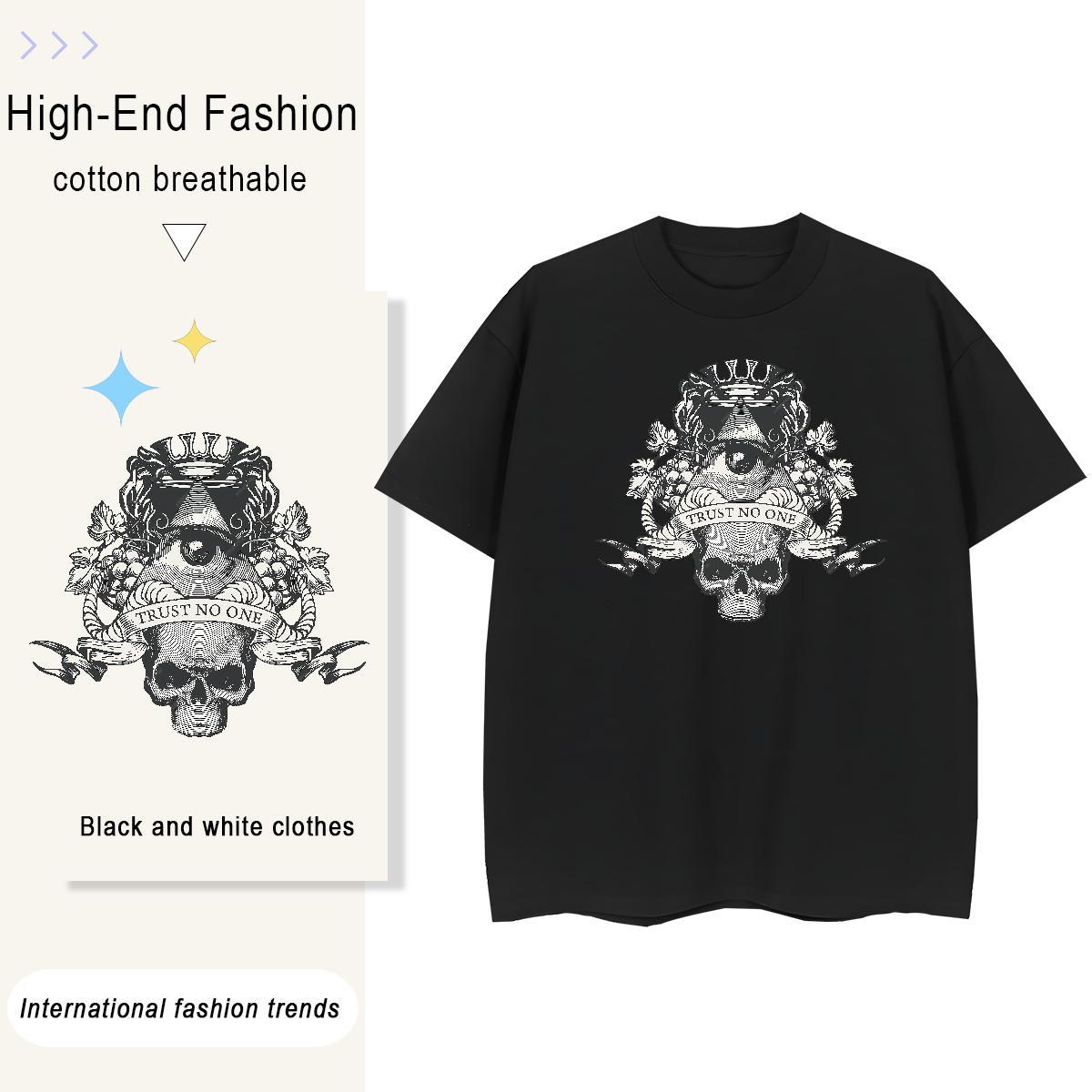 Loose T shirt 100% Cotton 230g eye of the devil Daily Wear Anime Breathable Soft Couples T Shirts Brand Polos