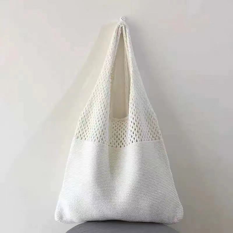 Women Woven Knitted Bags Large Capacity Tote Bags Shoulder Bags Handbag Fashion Free shipping