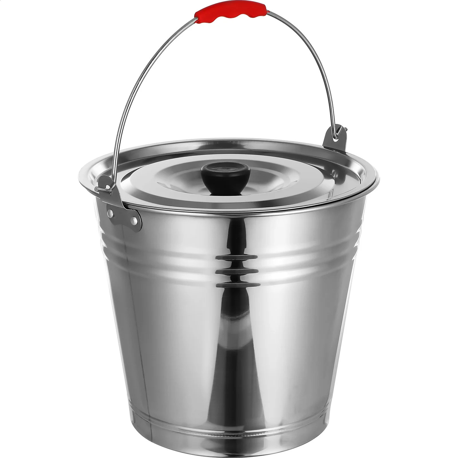 Stainless steel square plastic metal paint household bucket with lid milk cube 240824