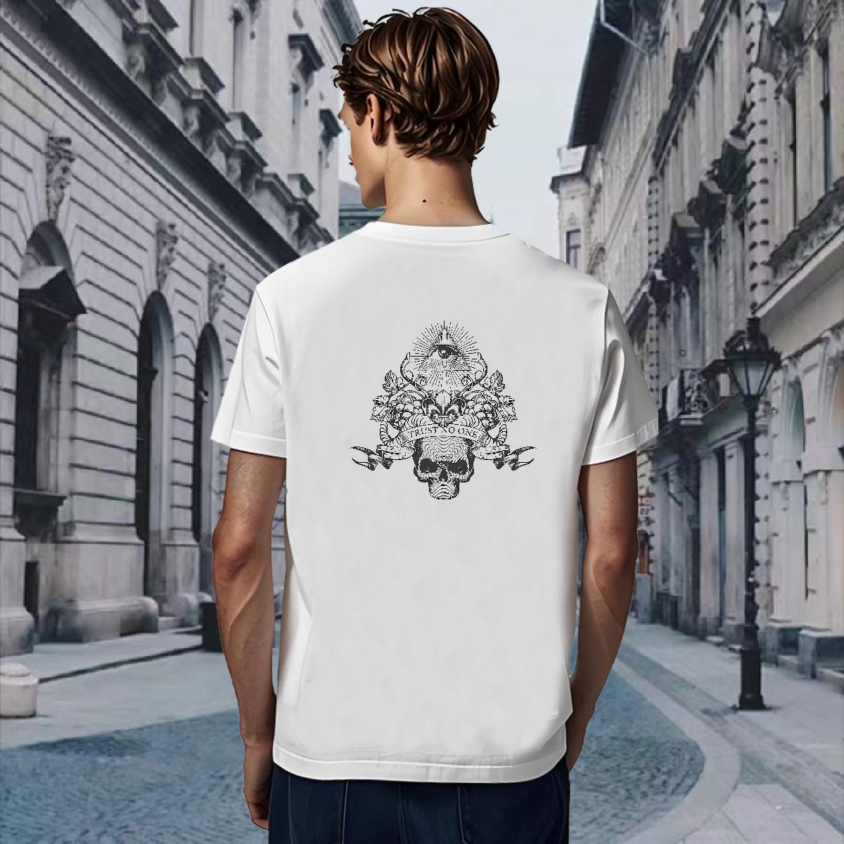 TOP Quality T Shirt For Man 230g 100% Cotton eye of the devil Casual Daily Wear Custom Print Oversized Breathable Crew Neck Tshirt for Man Woman Casua