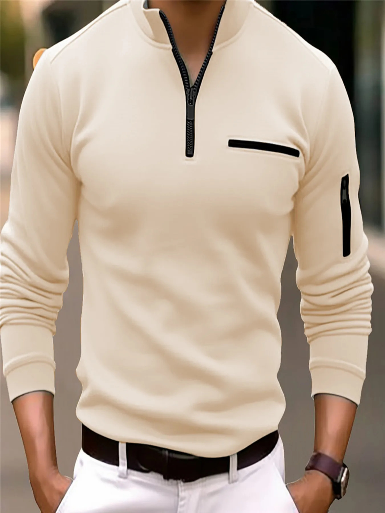 Spring/Fall solid color fashion casual POLO Shirt Mens sport polo shirt 240824