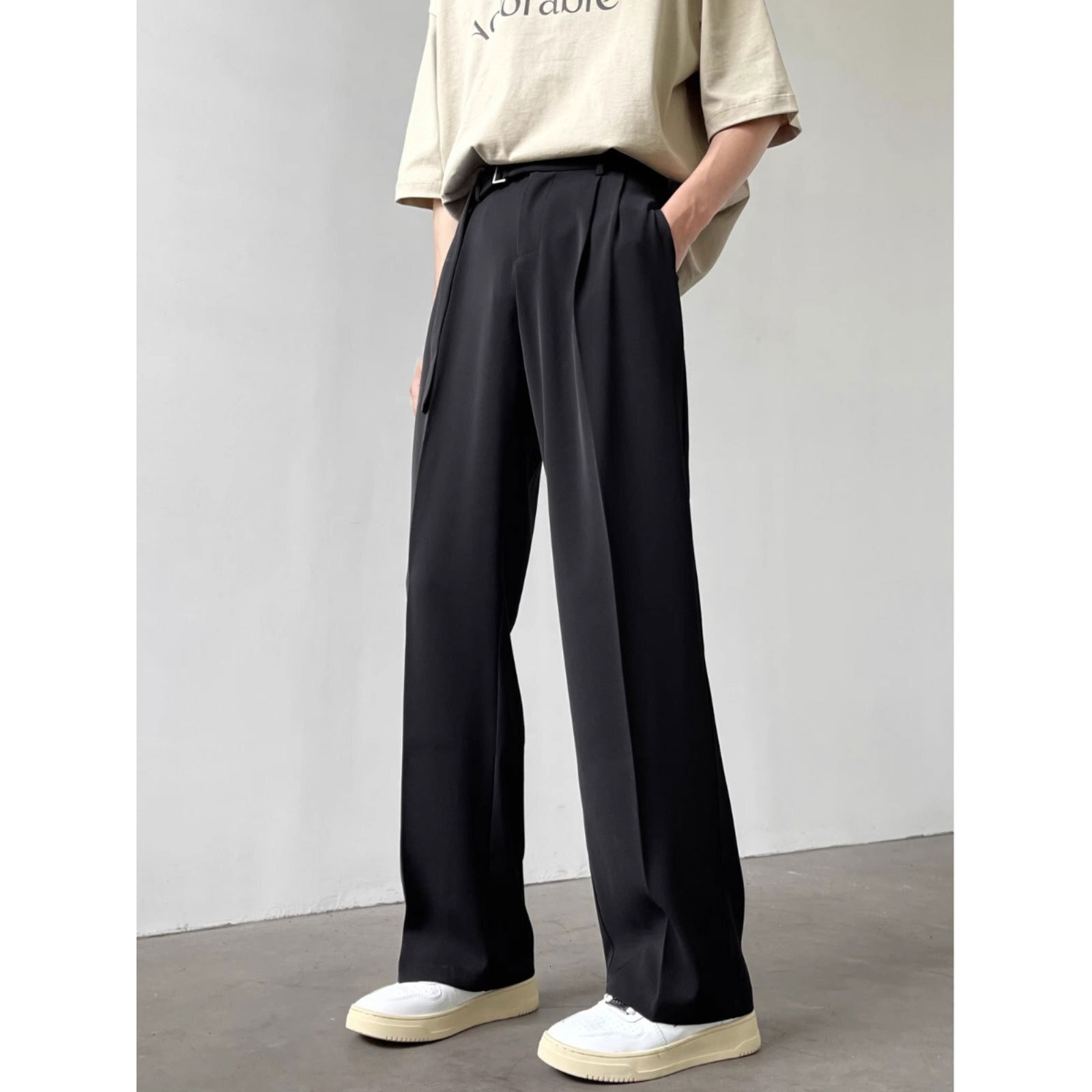 Casual Suit Pants for Men in Spring and Autumn New Style Light Luxury High-end Hanging Style Loose Straight Leg Wide Leg Long Pants