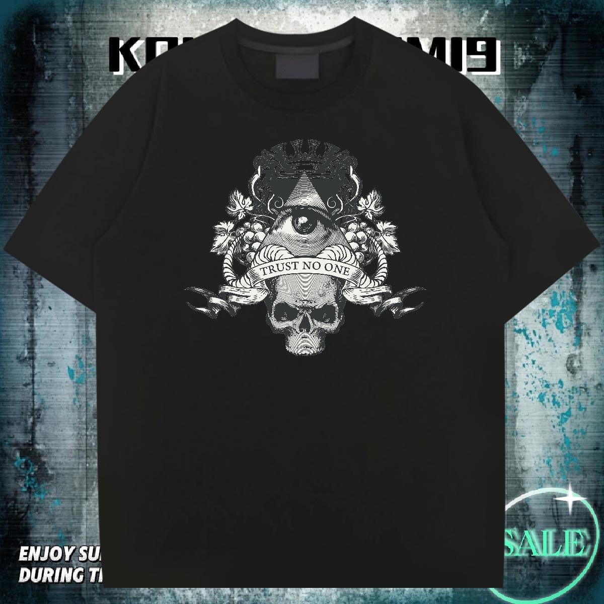 High Quality Man T Shirts 100% Cotton 230g skull Outdoor Custom Big Size Breathable Crew Neck Mens Tshirts Designer Tops