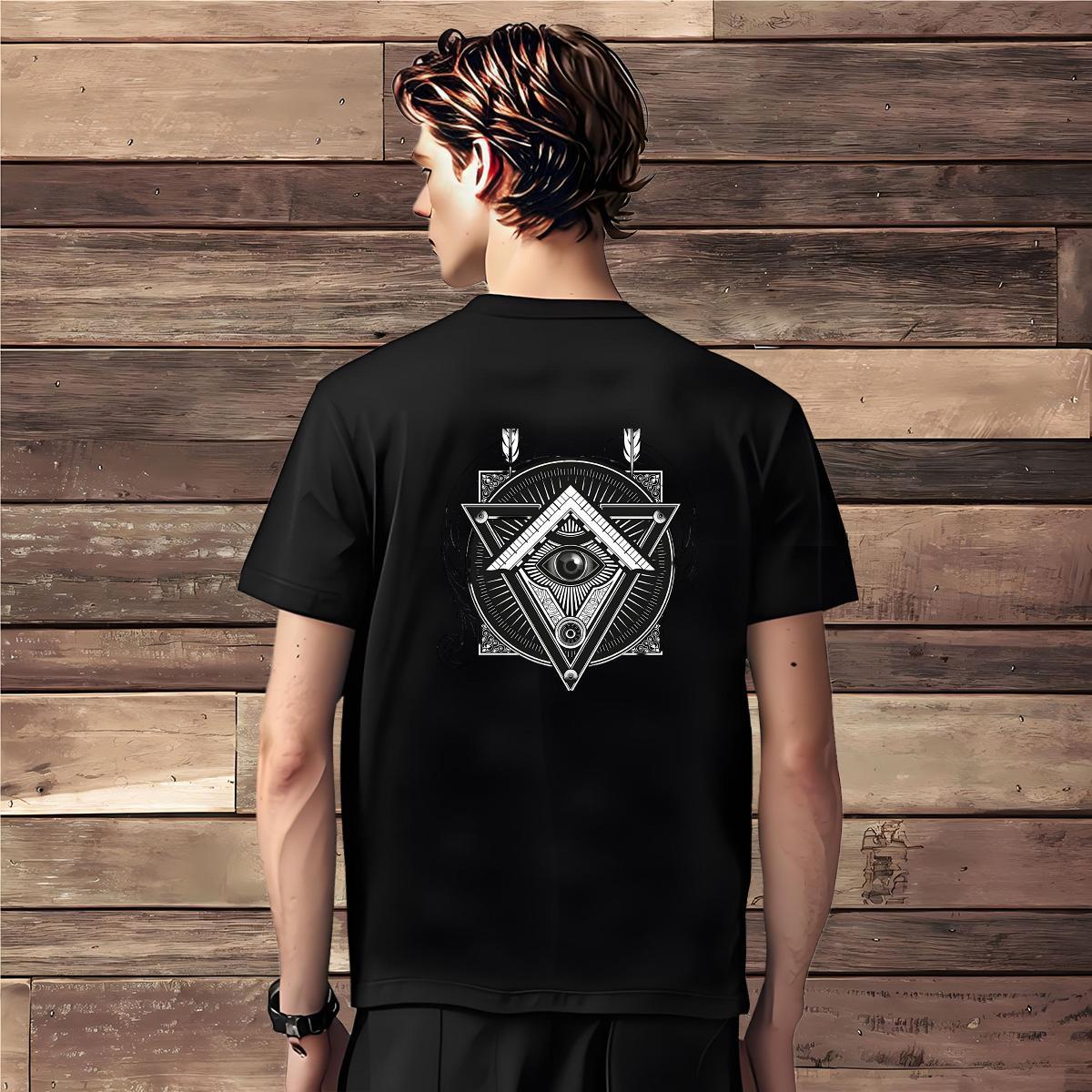 Cool Design T Shirt For Man 230g Cotton eye of the devil Anime Printing Street Custom Cartoon Breathable Crew Neck Men Tshirts Classic Clothings