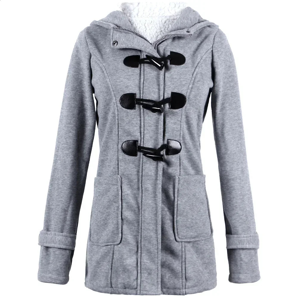 Fashion Autumn Winter Hoodies Women Thick Coat Sweatshirt Women Clothes Casual Hooded Zipper Button Hoodie Streetwear Outerwear 240824