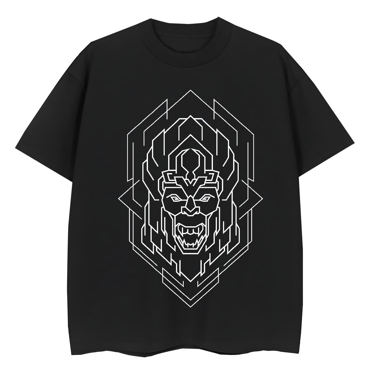 Comfortable Lady T shirt 230g Cotton Geometric line Hip Hop T Shirts Women Short sleeve Soft Cartoon Anime Tops Shirt
