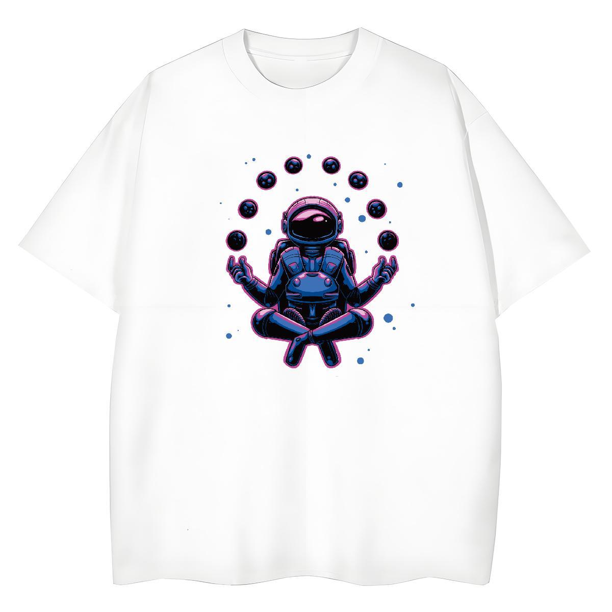 Nice Women Tshirts 230g 100% Cotton cosmonaut Street Casual T-Shirts for Women Breathable Anime Oversized Tops