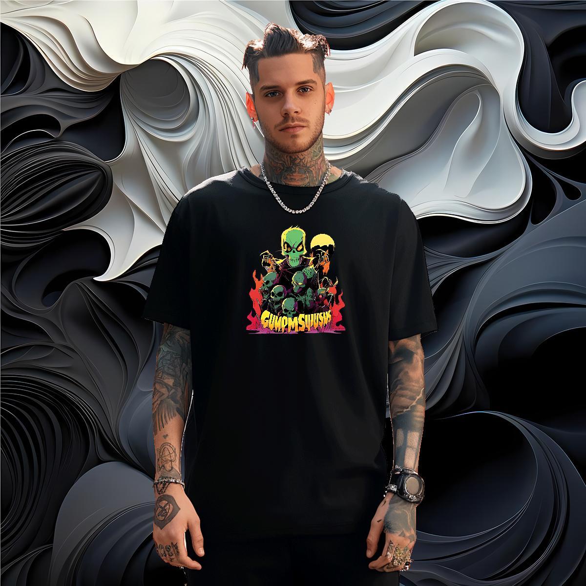 High Quality Mens T Shirts 100% Cotton 230g skull Sport White Plus Size Breathable Crew Neck Men Tees 2024 Designer Tops Tees