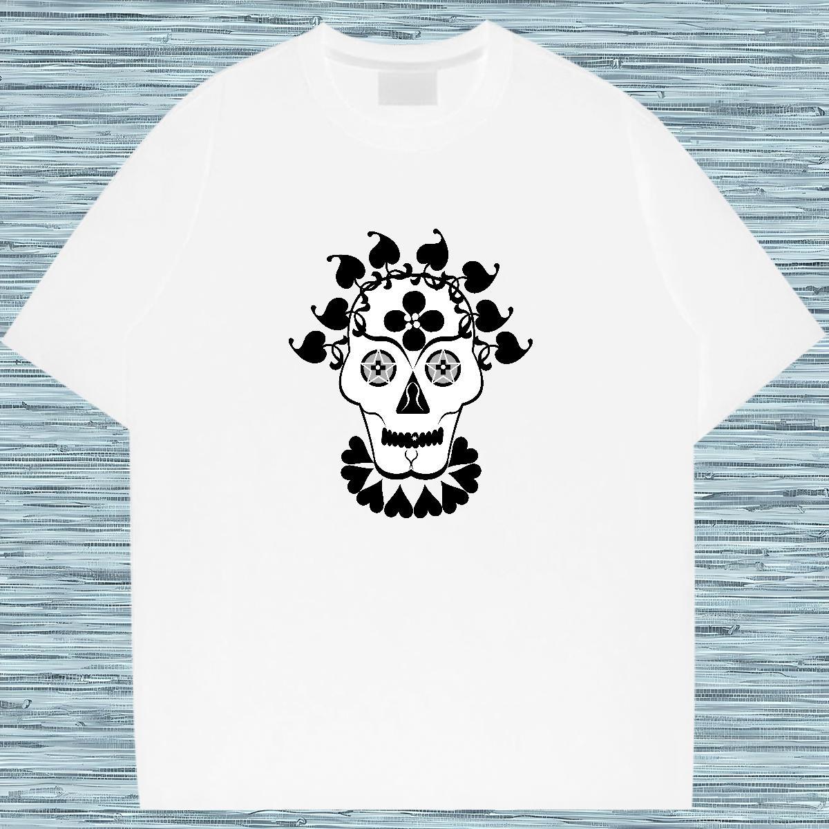 Soft Man T Shirts 230g 100% Cotton skull Outdoor Cartoon Printing L-4XL Round Neck Short Sleeve Men Tees Fashion New Tops Tees