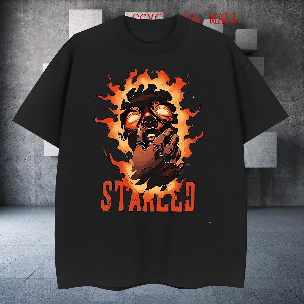 Popular Man T Shirts 230g Pure Cotton skull Anime Printing Street DIY Printed Breathable Short Sleeve Men Clothes T-Shirt New Arrival Tshirts