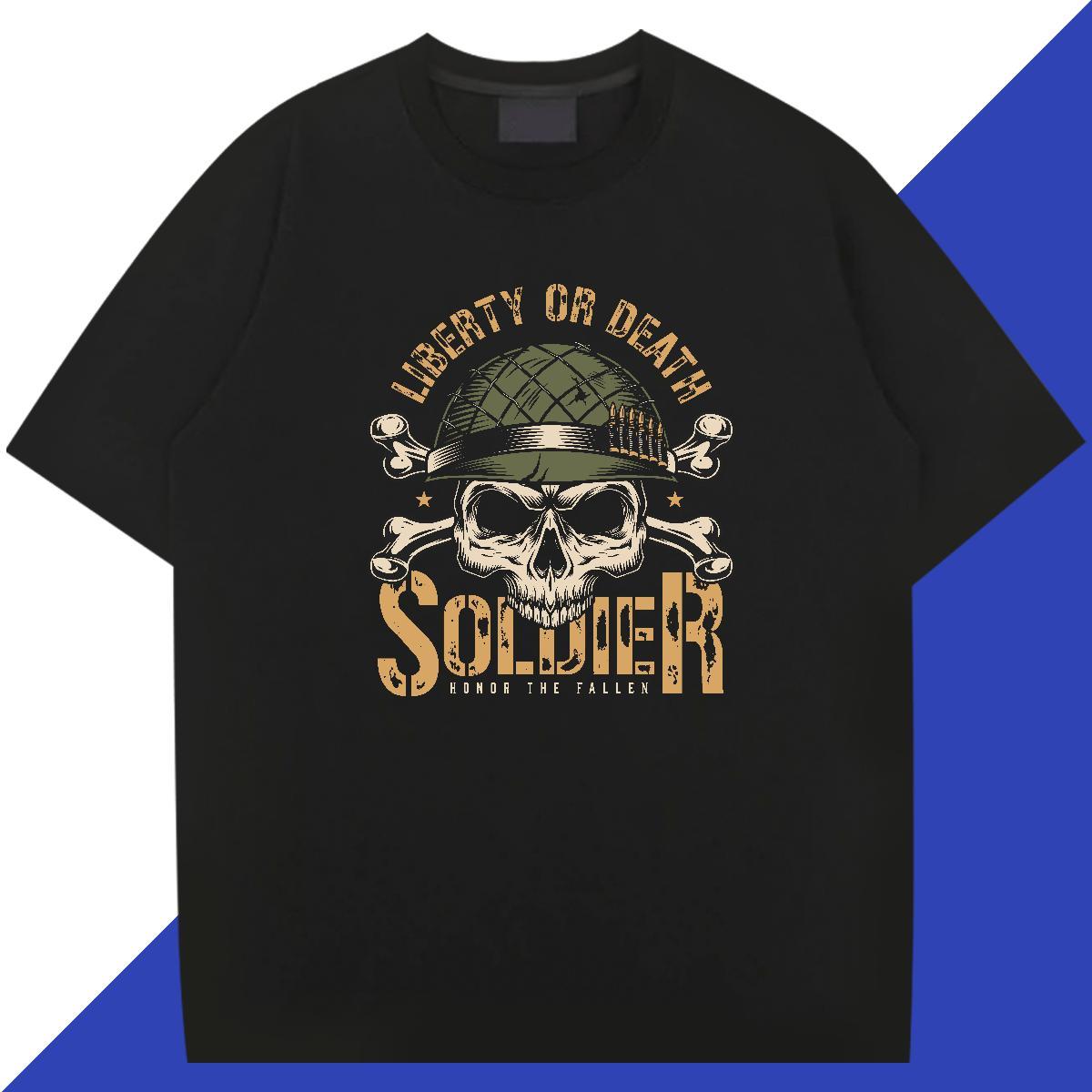 Brand Men T Shirts 100% Cotton 230g skull Casual Beach Custom Print Oversized Breathable Short Sleeve Couples T Shirts New Designer Tops