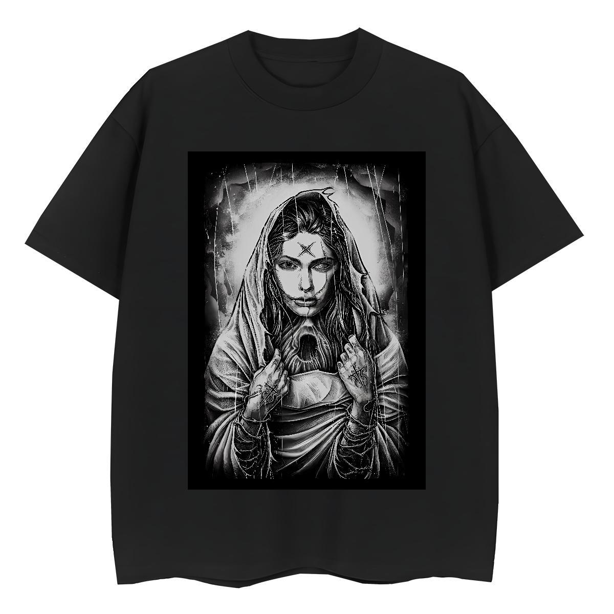 Nice Women Tshirts 230g 100% Cotton nun Street Wear Womens T Shirts Crew Neck DIY Printed Tops Tees