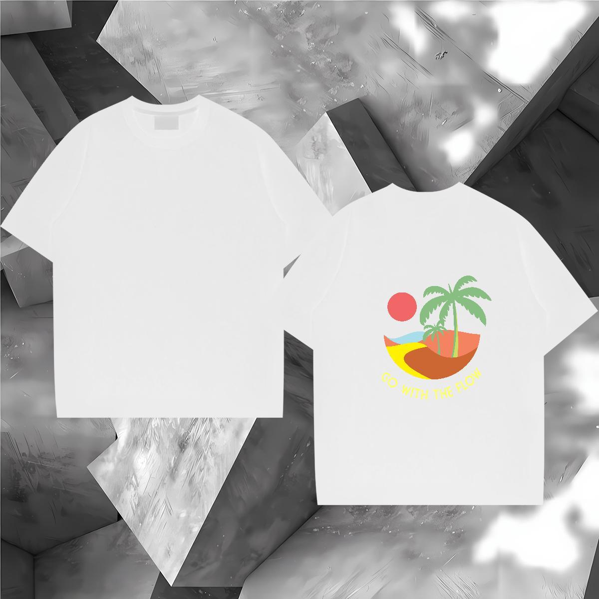 Cool Design Man T Shirts 230g Pure Cotton sea Casual Beach Custom Print Oversized Breathable Men Tops Tees Factory Direct Clothes