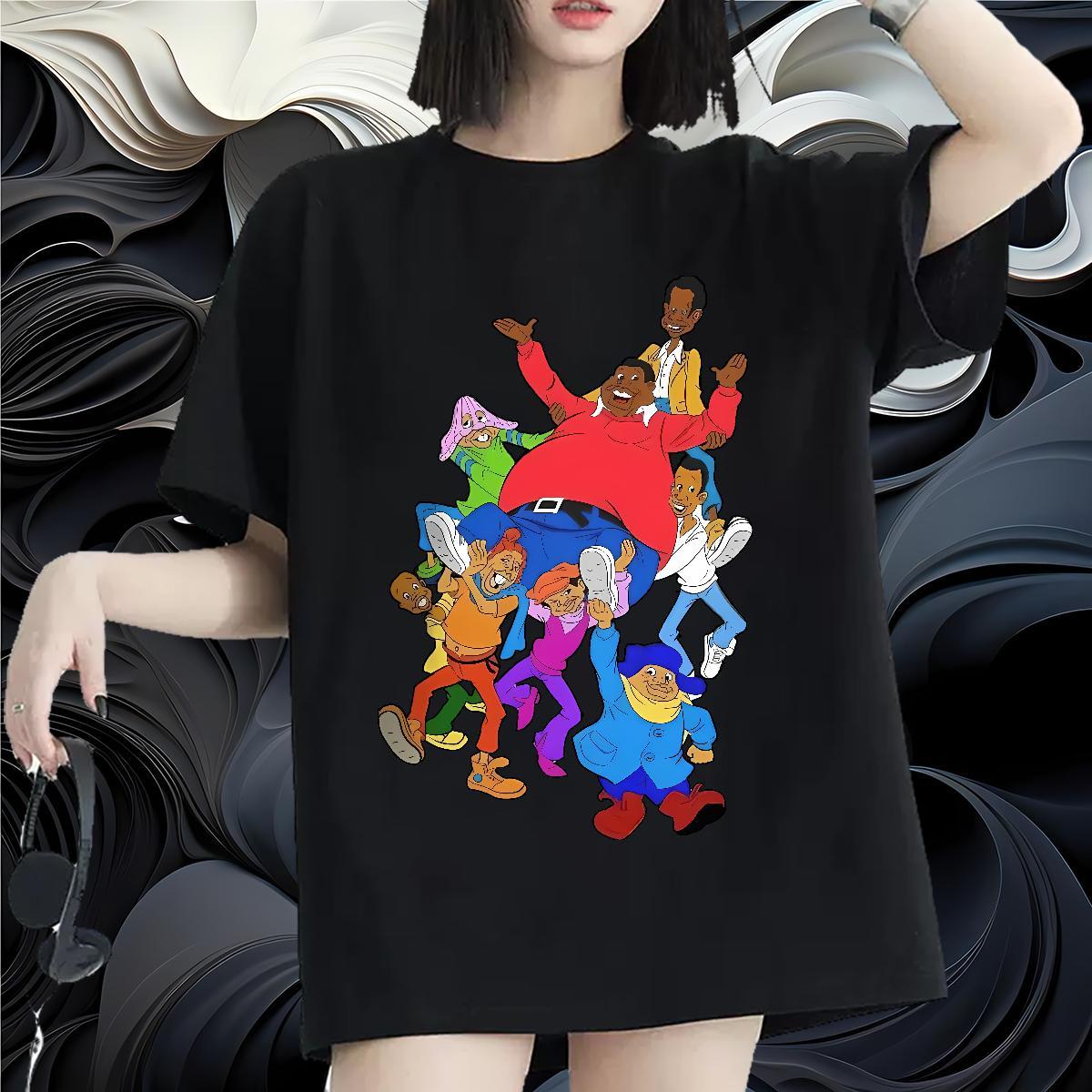 Soft Womens Tshirts 230g Pure Cotton cartoon Casual Sport T Shirts Women O Neck Short Sleeves Custom Print Oversized Wear