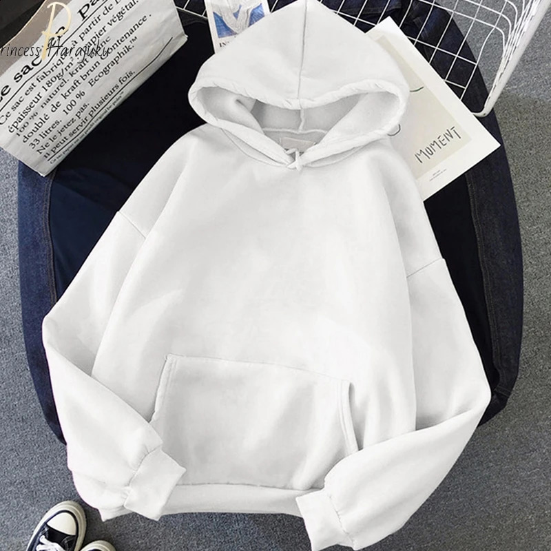 Women Yellow Hoodie Loose Korean Hooded Sweatshirt Streetwear Long Sleeve Pullovers Fashion Harajuku Autumn Hoodies 240824