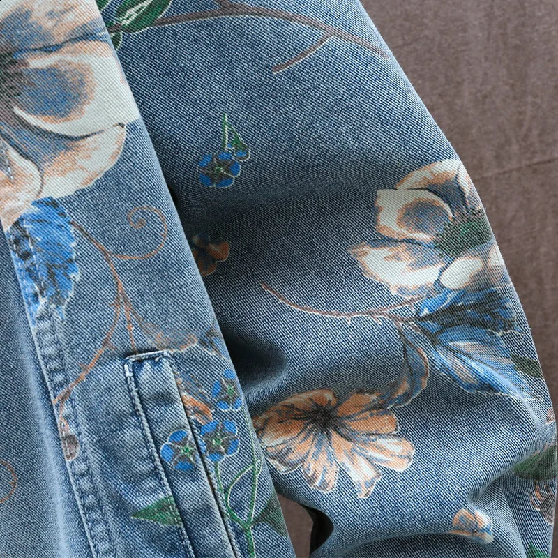Fashion SpringSummer Mens Cotton Denim Jacket Youth Hip Hop Street Clothing Loose Jacquard Jeans Top 240824
