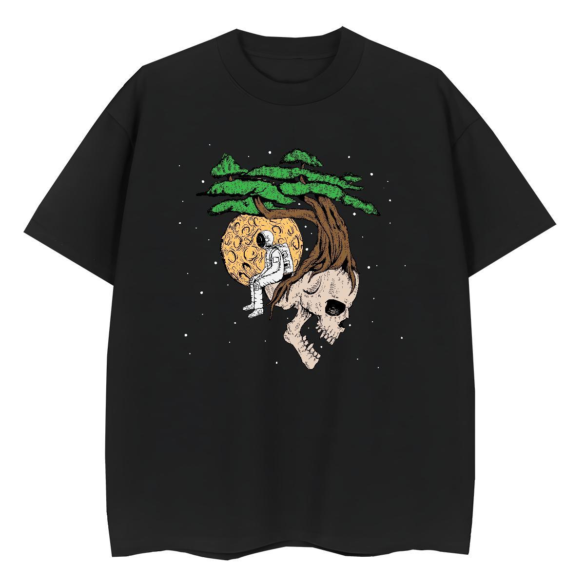 High quality Tshirt for Man Woman 230g Pure Cotton terror Daily Wear T-Shirts Round Neck Short Sleeve DIY Anime Top Shirts