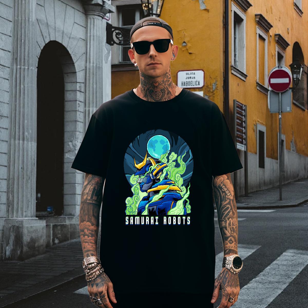 TOP Quality T-Shirts for Men 230g Cotton ET Anime Printing Street Floral Print O-Neck Short Sleeve Men Tshirts Wholesale Clothings