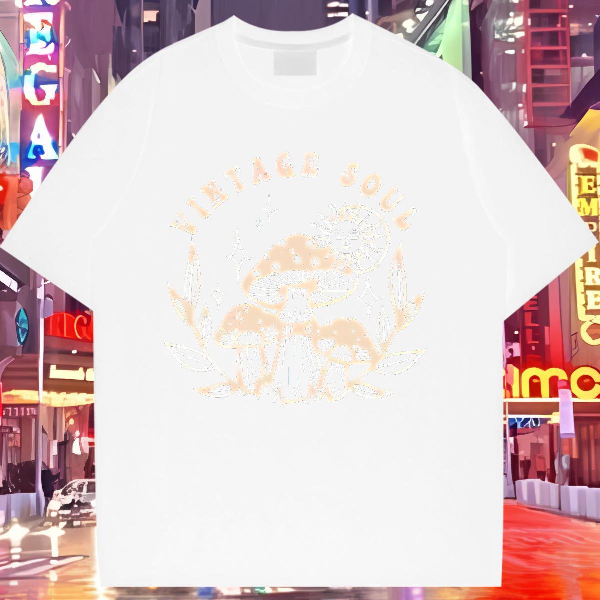 Loose fit Couples T Shirts 100% Cotton 230g painting Daily Outfit Woman T Shirts Breathable Crew Neck Graphic Wear