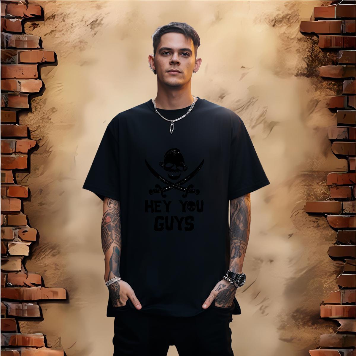 Classic T-Shirts for Men 230g Pure Cotton skull Casual Anime Print Round Neck Short Sleeve Men Tshirts 2024 Designer Tee Shirt