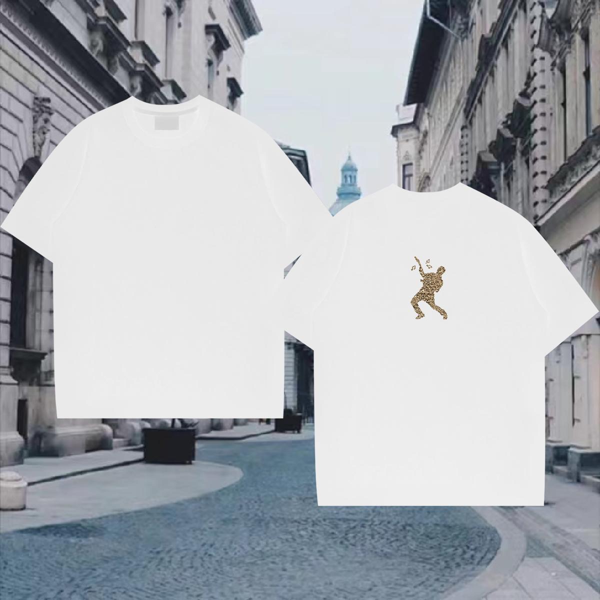Unisex T-Shirts for Men 100% Cotton 230g portrait Casual Beach DIY Logo Oversized Short Sleeve Soft Men Tees Factory Direct Clothes