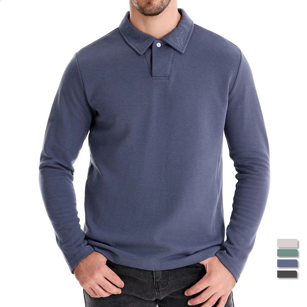 AIOPESON Autumn Long Sleeve Embroidery Polo Shirt for Men Turn Down Collar Mens Casual Social Polo Shirts Golf Shirt 240824