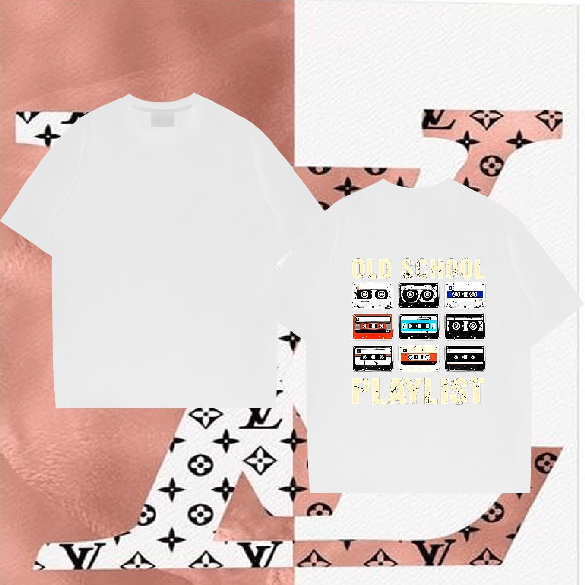 Designer Fashion Couples T Shirts radio Street Casual 230g Cotton Tops Breathable Short Sleeve Soft Man T Shirts Cartoon Print