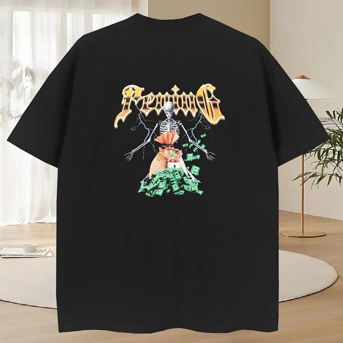 Comfortable Men T Shirts 100% Cotton 230g skull Sports Casual Customized Print Breathable Short Sleeve Men Tees Designer Fashion Clothings