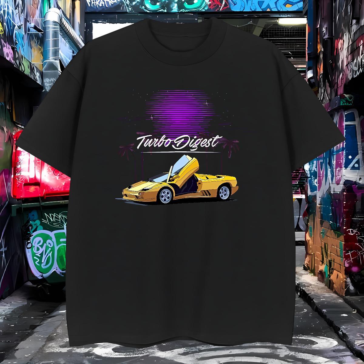 TOP Quality T Shirt For Man 100% Cotton 230g car Casual Daily Wear Floral Print Crew Neck Couples T Shirts New Polos
